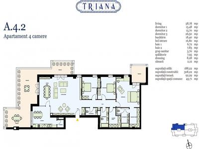 Penthouse Triana Pipera Complex 4 camere 188mp  Oferta Aprilie